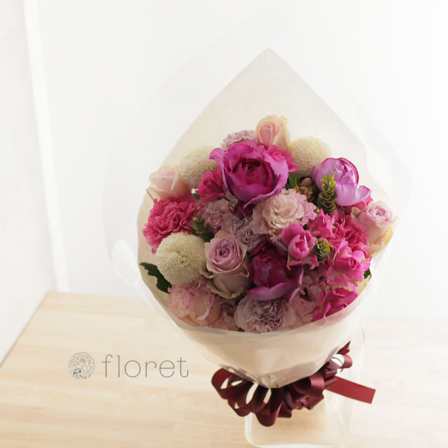 バラ 花束ブランケット フラワーブーケ グラデーションピンク ハンドメイド バラ 花束ブランケット フラワーブーケ グラデーションピンク