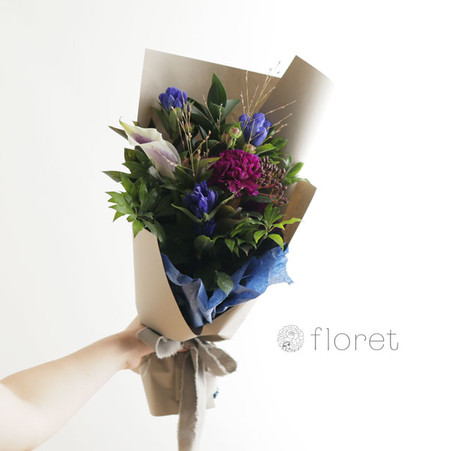 【秋限定】リンドウの入ったお任せ秋の花束3