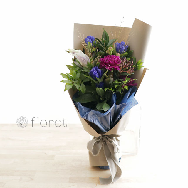 【秋限定】リンドウの入ったお任せ秋の花束5