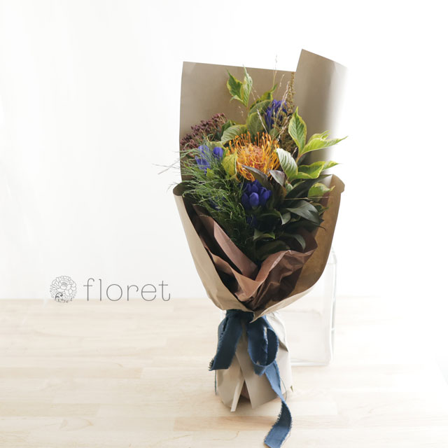 【秋限定】リンドウの入ったお任せ秋の花束6