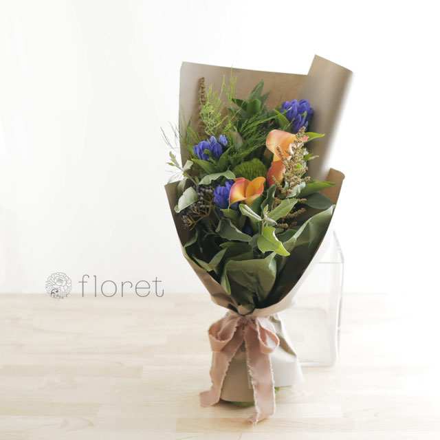 【秋限定】リンドウの入ったお任せ秋の花束7