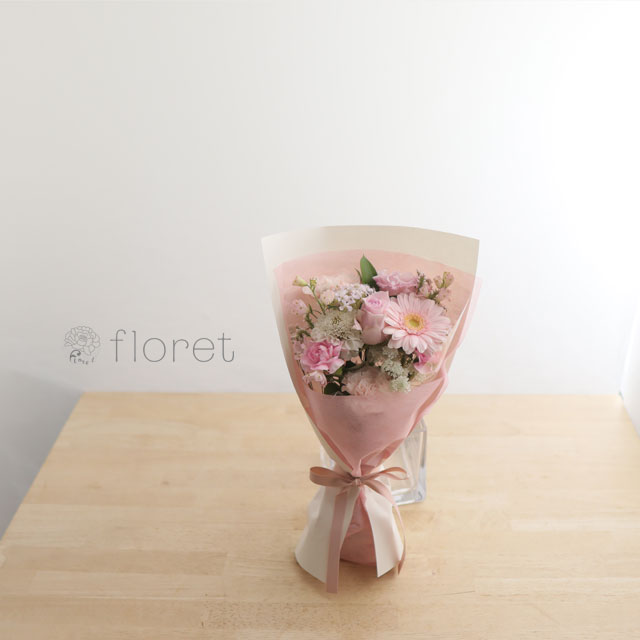 コンパクトな花束（お任せピンク系）サンプル画像E