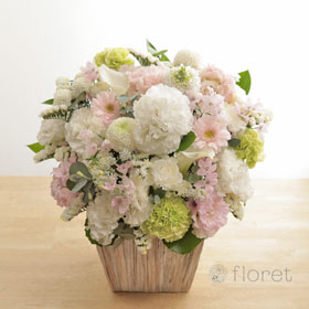 ピンク色のお供え・お悔み・供花アレンジメントL