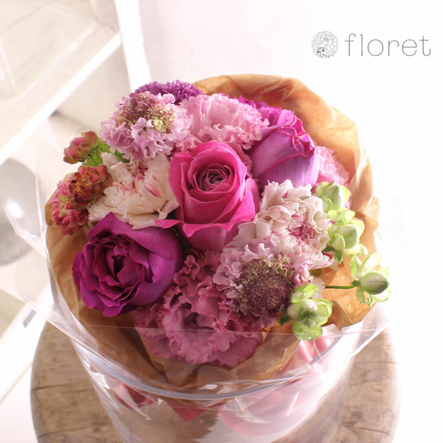 ピンク系デザイナーお任せ花束 ブーケ 3 500円 フラワーギフト 花の通販サイト フロレット