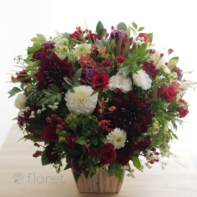 赤系アレンジメントＬＬ サンプル画像C