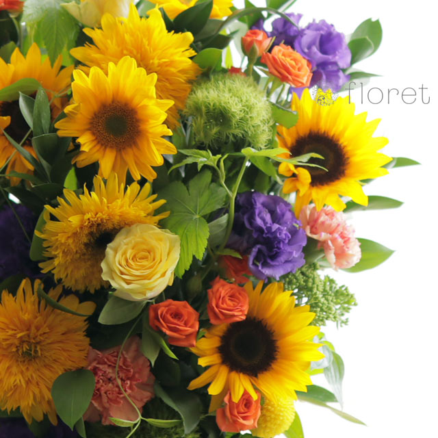 ひまわりの縦長デザインのフラワーギフト2
